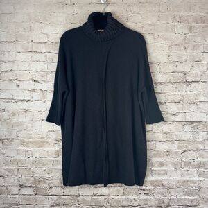 Soft Surroundings Small Black Cross Front Tunic Sweater Dress Cashmere Cotton S
